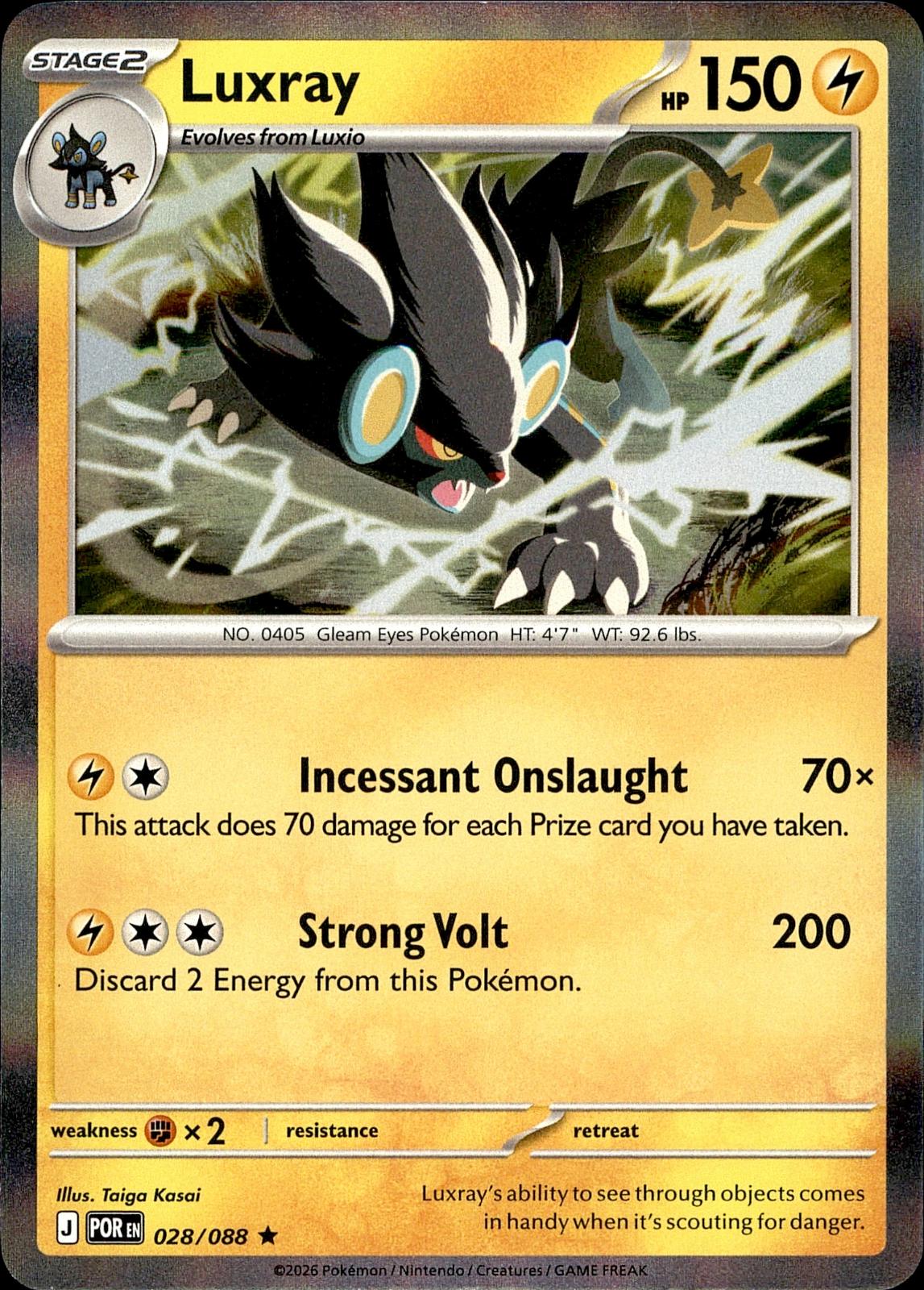 POKEMON LUXRAY 028/088 PERFECT ORDER  HOLO LP