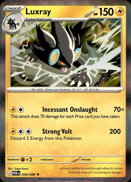 POKEMON LUXRAY 028/088 PERFECT ORDER  HOLO LP