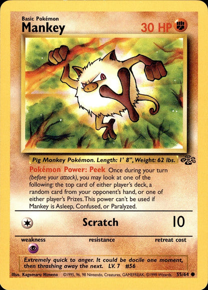 POKEMON MANKEY 55 Jungle 64  Unlimited LP