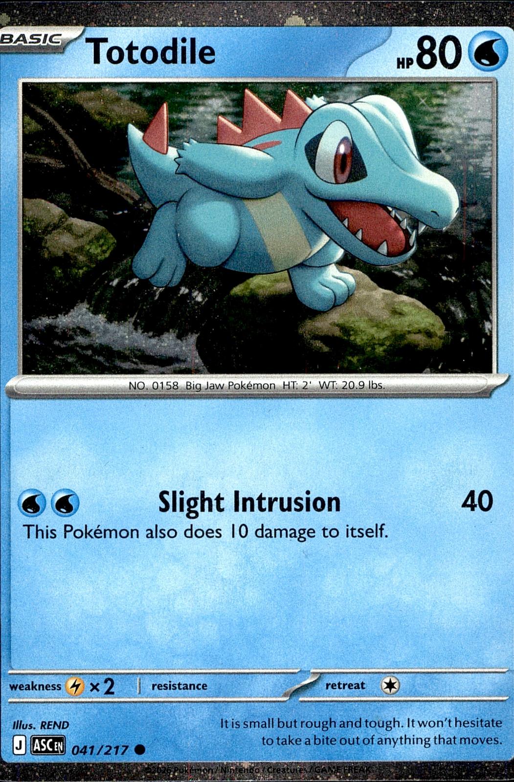 POKEMON TOTODILE (COSMOS HOLO) 041/217 MISCELLANEOUS CARDS & PRODUCTS  LP