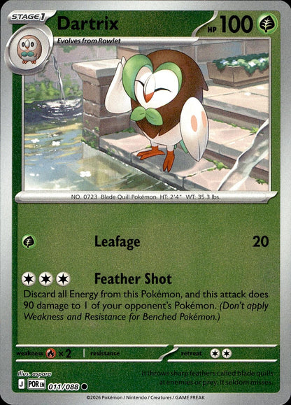 POKEMON DARTRIX 011/088 PERFECT ORDER  REVERSE HOLO LP