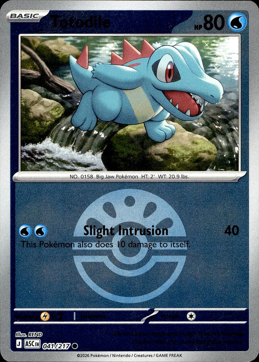 POKEMON TOTODILE (FRIEND BALL) 041/217 ASCENDED HEROES  REVERSE HOLO LP