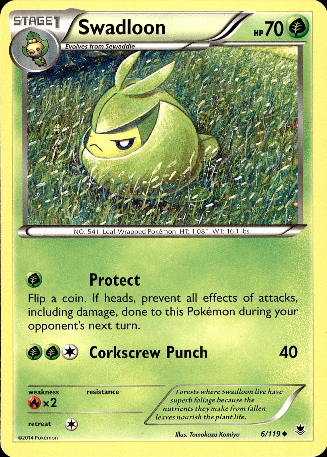POKEMON SWADLOON 6 PHANTOM FORCES 119  LP