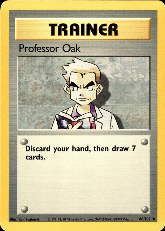 POKEMON PROFESSOR OAK 88 BASE SET Unlimited 102  LP