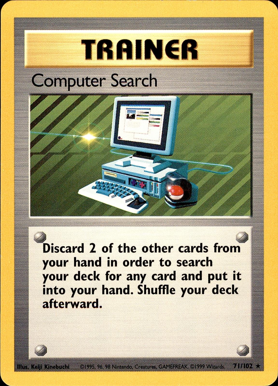 POKEMON COMPUTER SEARCH 71 BASE SET Unlimited 102  LP