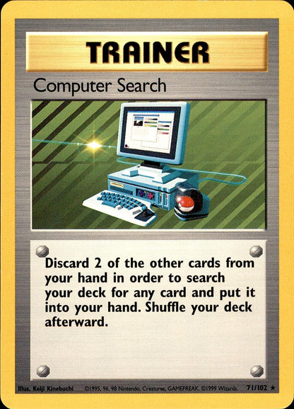 POKEMON COMPUTER SEARCH 71 BASE SET Unlimited 102  LP