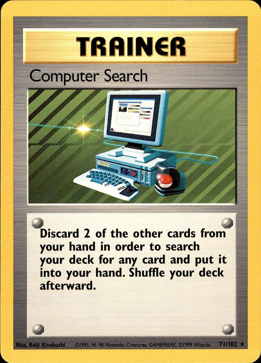 POKEMON COMPUTER SEARCH 71 BASE SET Unlimited 102  LP