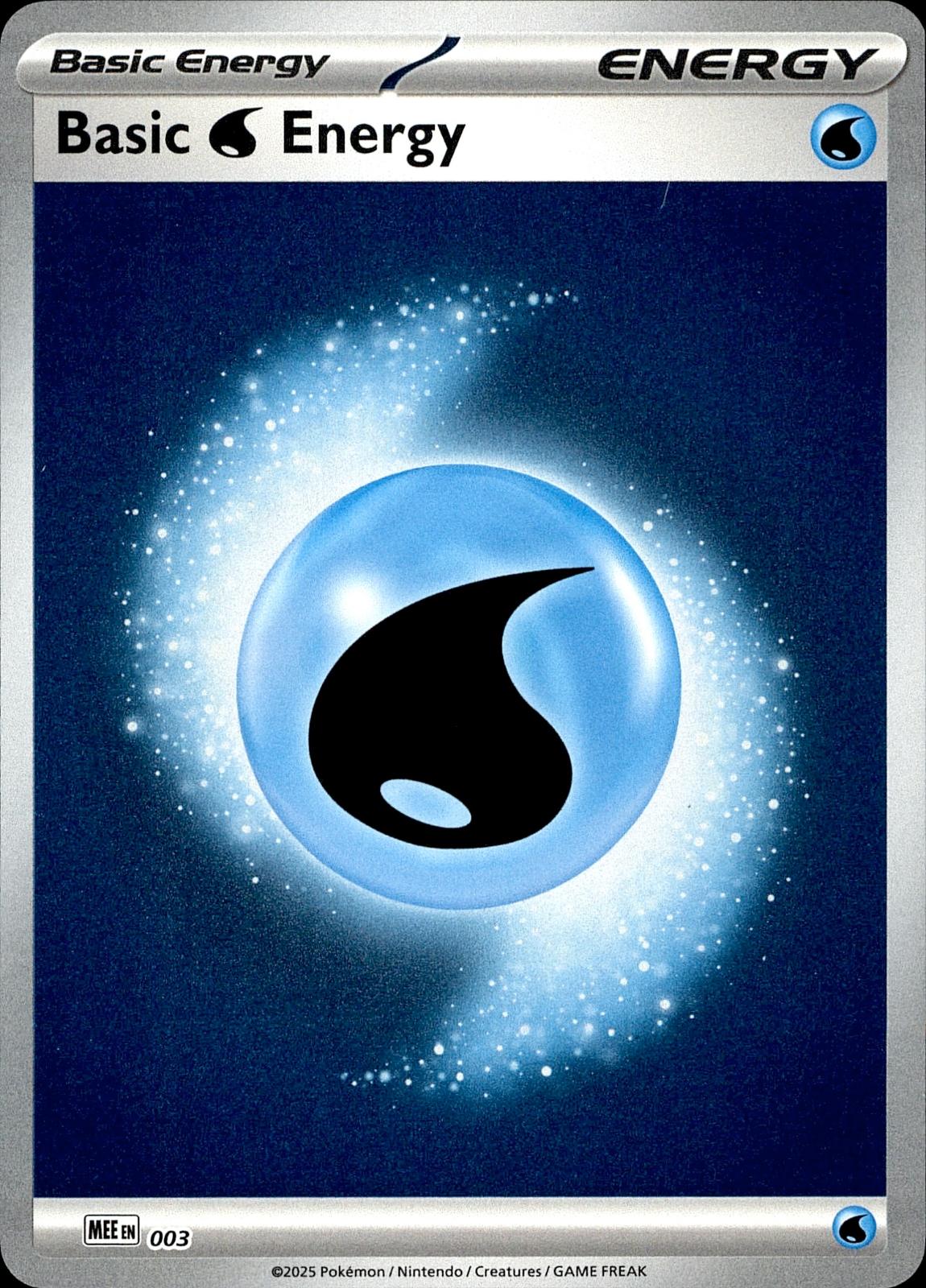 POKEMON BASIC WATER ENERGY - 003 3 MEGA EVOLUTION ENERGIES REVERSE HOLO LP