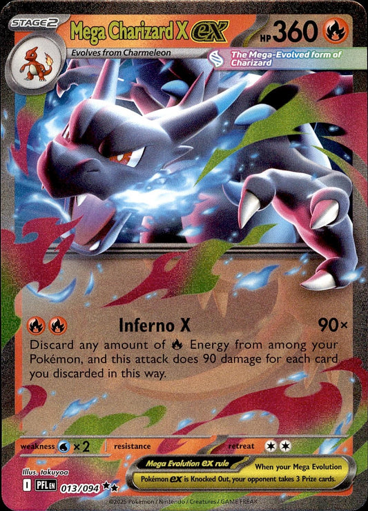 POKEMON MEGA CHARIZARD X EX 013 PHANTASMAL FLAMES 094 DOUBLE  HOLO LP