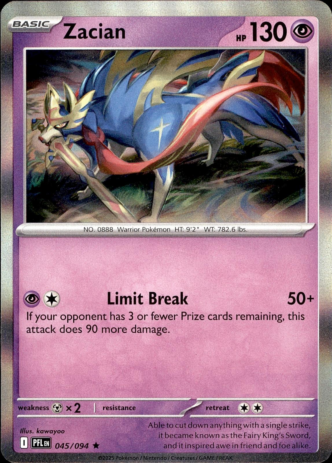 POKEMON ZACIAN 045 PHANTASMAL FLAMES 094  HOLO LP