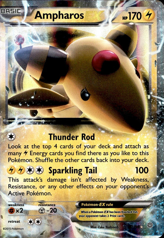 POKEMON AMPHAROS EX 27 ANCIENT ORIGINS 98 HOLO EX  LP