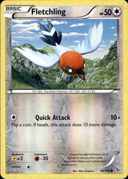 POKEMON FLETCHLING 86 FLASHFIRE 106  REVERSE HOLO LP