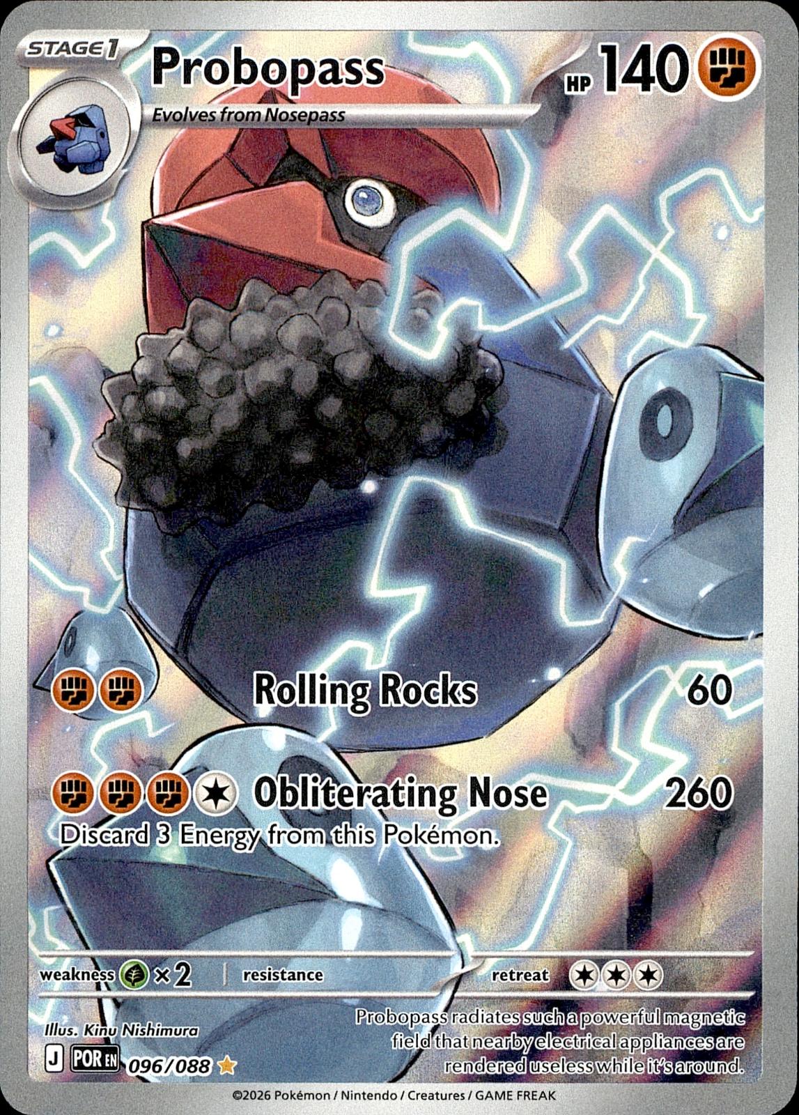 POKEMON PROBOPASS 096/088 PERFECT ORDER HOLO ILLUSTRATION  LP