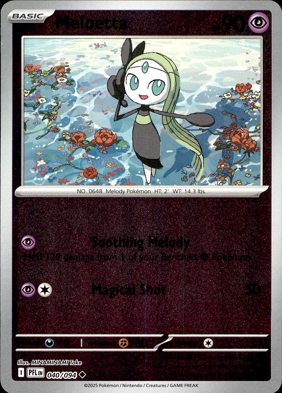 POKEMON MELOETTA 040 PHANTASMAL FLAMES 094  REVERSE HOLO LP