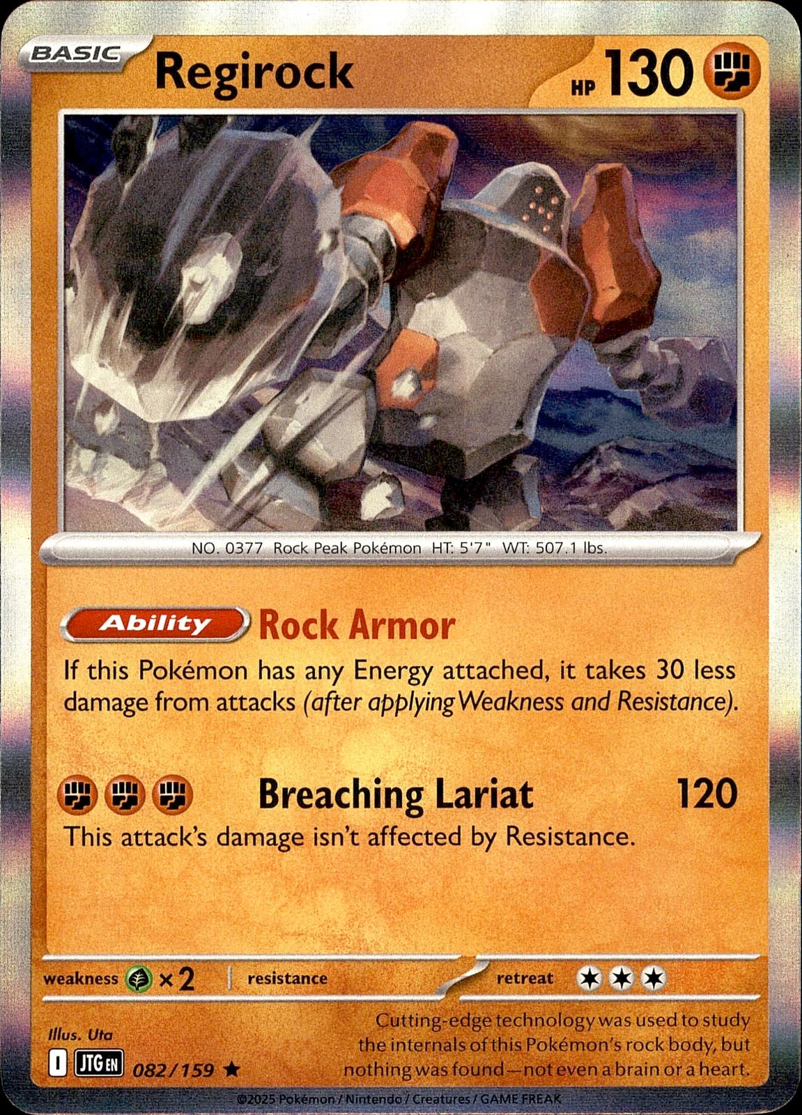 POKEMON REGIROCK 082 JOURNEY TOGETHER 159  HOLO LP