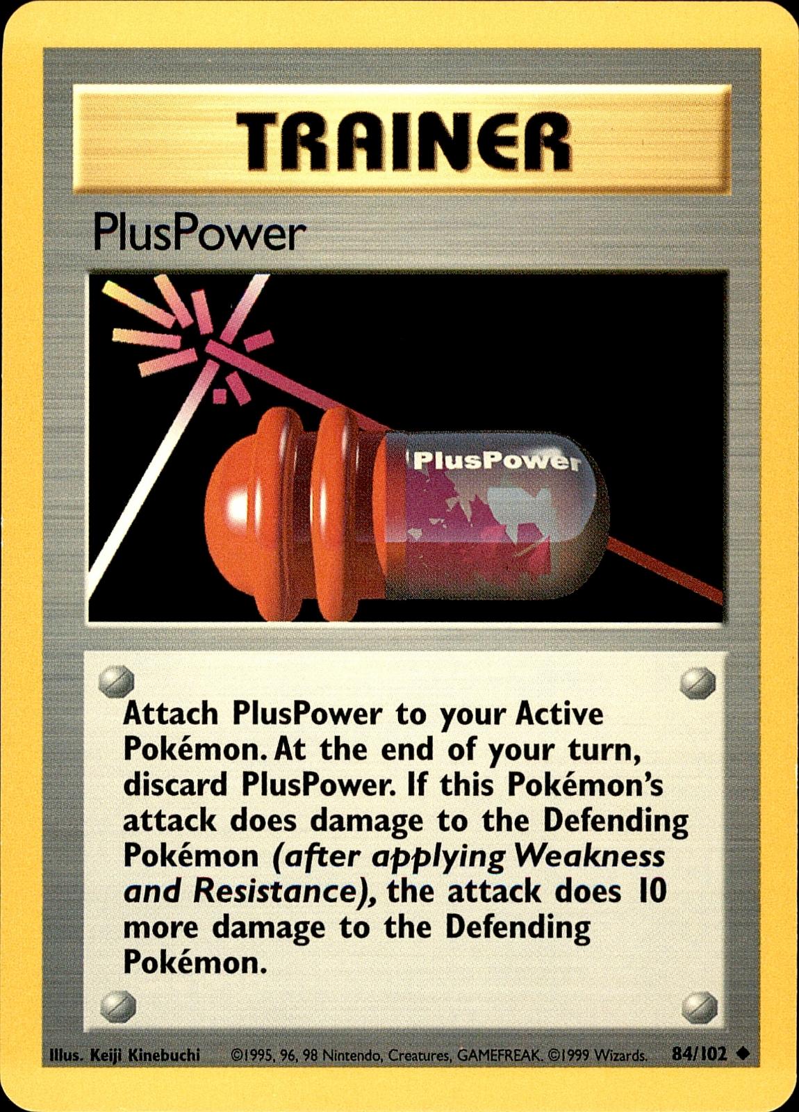 POKEMON PLUSPOWER 84 BASE SET Unlimited 102  LP