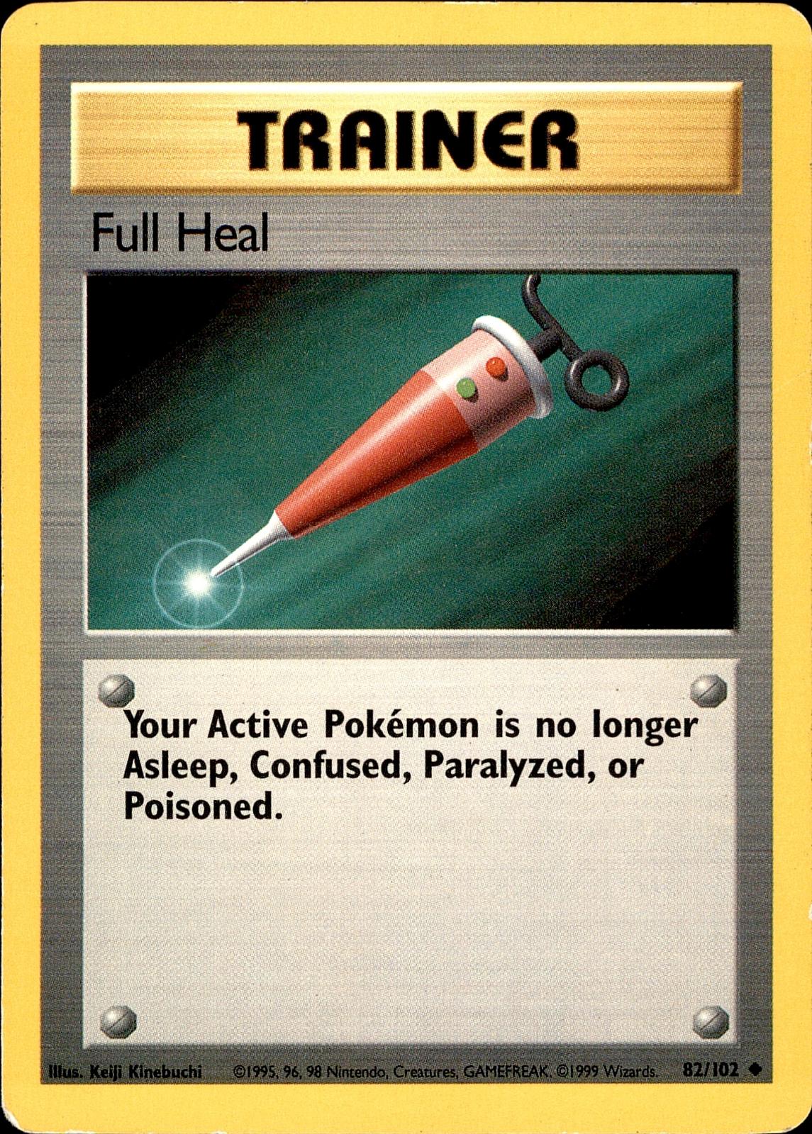 POKEMON FULL HEAL 82 BASE SET Unlimited 102  LP