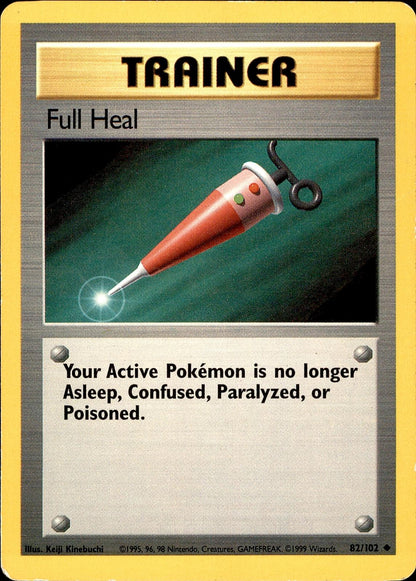 POKEMON FULL HEAL 82 BASE SET Unlimited 102  LP