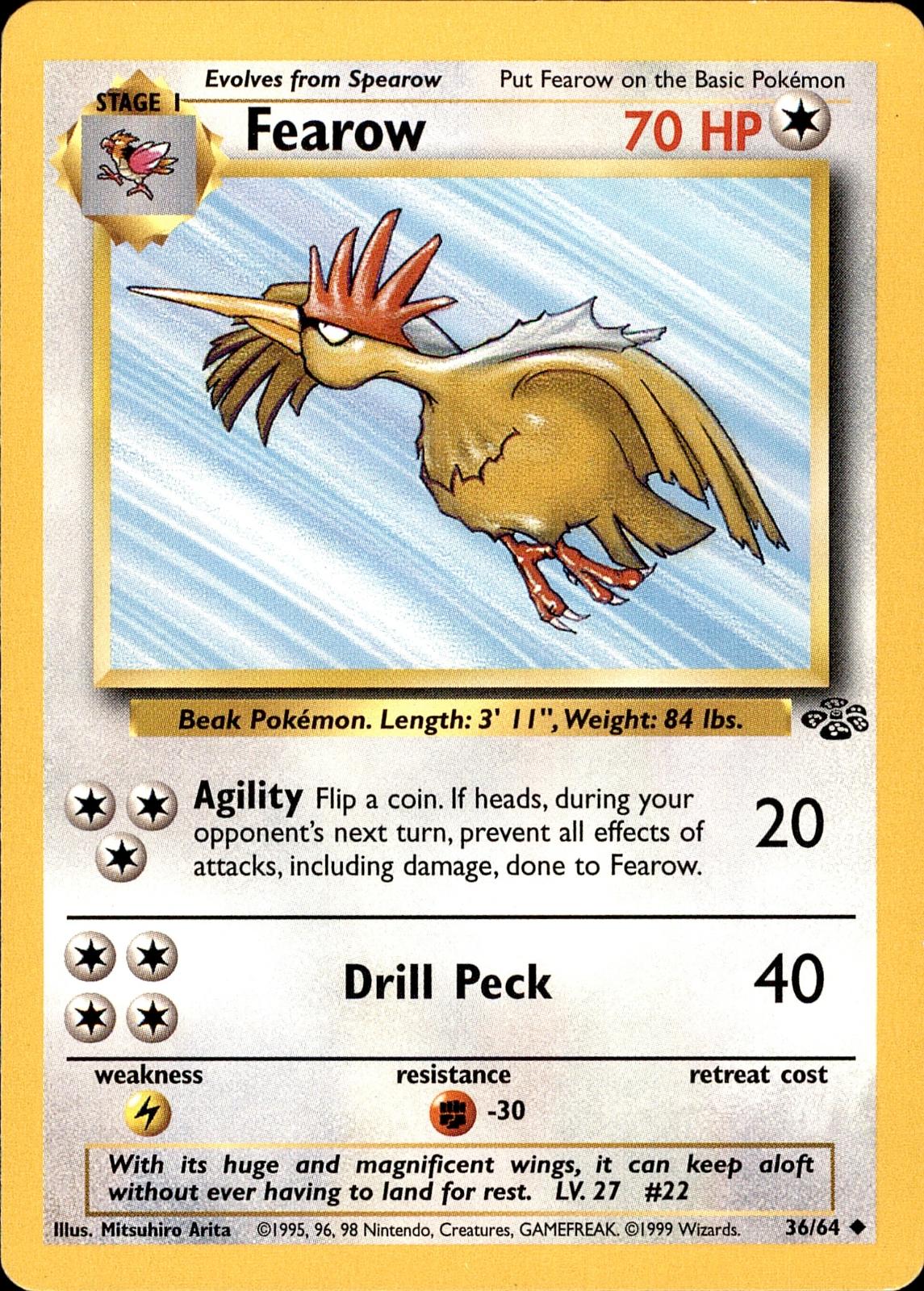 POKEMON FEAROW 36 Jungle 64  Unlimited LP