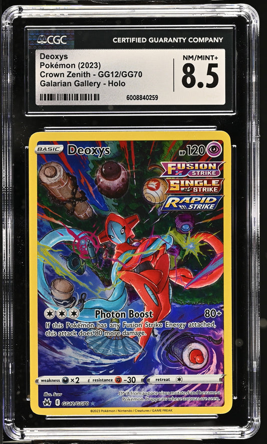 Deoxys GG12/GG70 Galarian Gallery Holo Crown Zenith Pokemon CGC 8.5 Nm/mint+