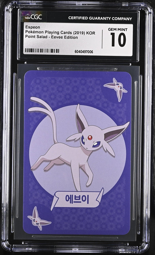 Espeon Point Salad - Eevee Edition Pokemon Playing Cards Kor CGC 10 Gem Mint