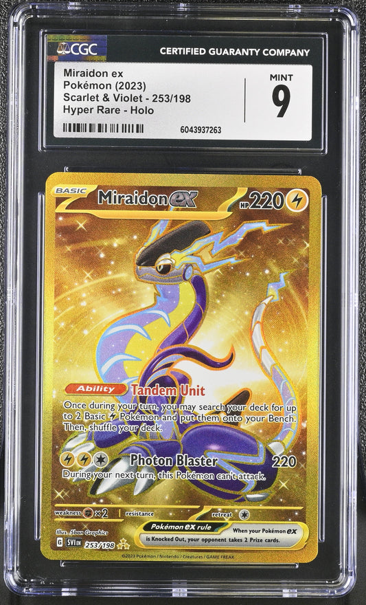 Miraidon EX 253/198 Hyper  Holo Scarlet & Violet Pokemon CGC 9 Mint