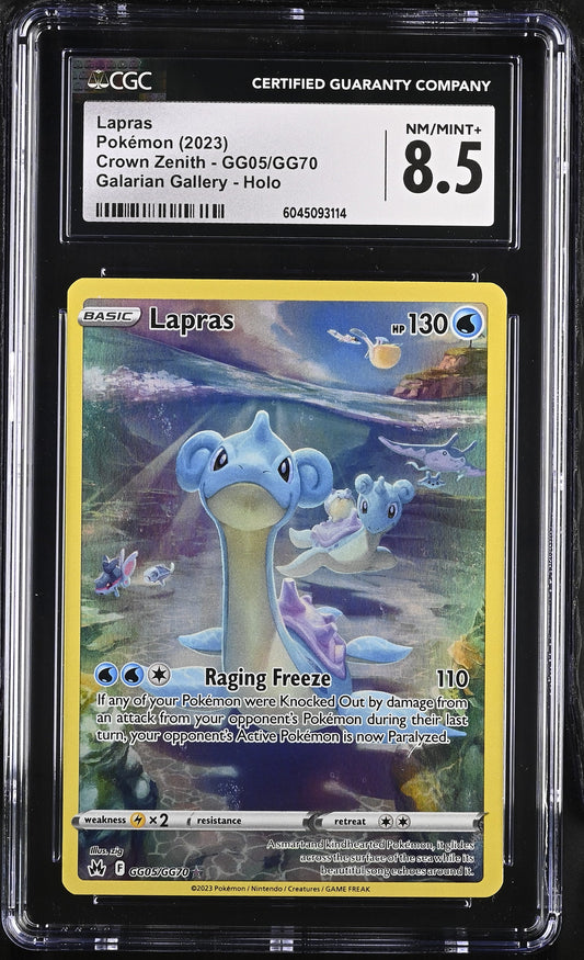 Lapras GG05/GG70 Galarian Gallery Holo Crown Zenith Pokemon CGC 8.5 Nm/mint+
