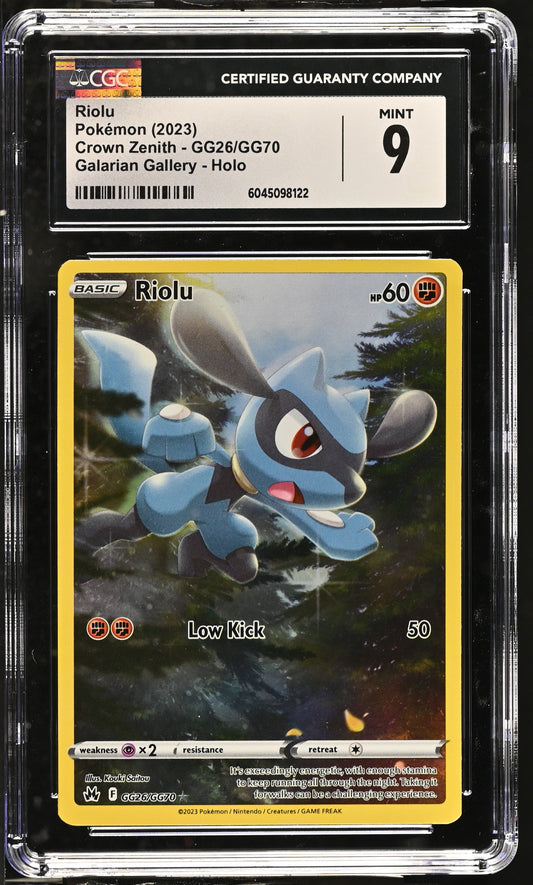 Riolu GG26/GG70 Galarian Gallery Holo Crown Zenith Pokemon CGC 9 Mint