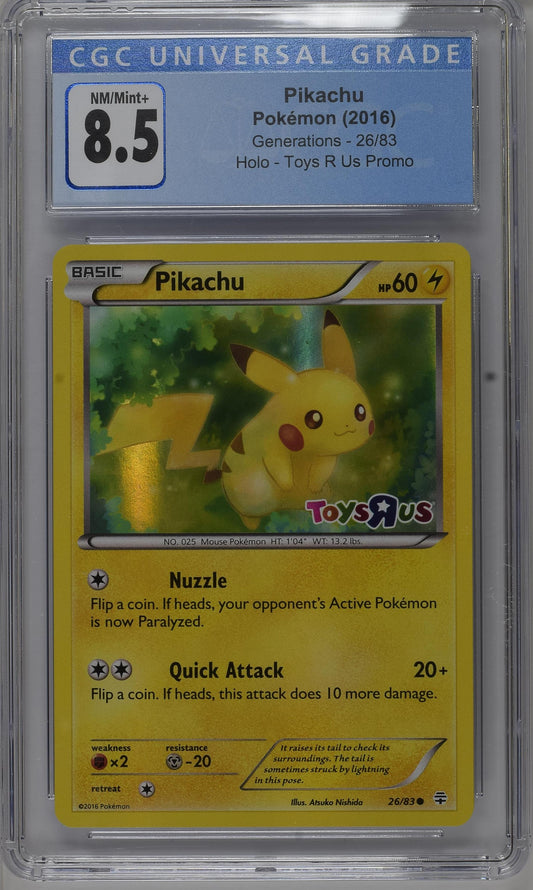 Pikachu Toys R Us 26/83 Holo Stamped Promo CGC 8.5 Blue Label
