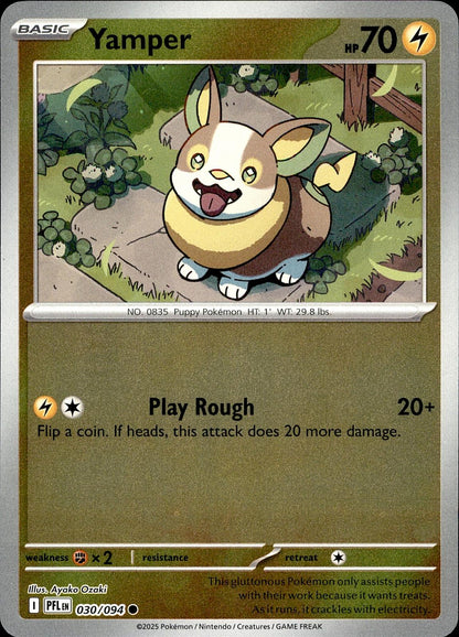 POKEMON YAMPER 030 PHANTASMAL FLAMES 094  REVERSE HOLO LP