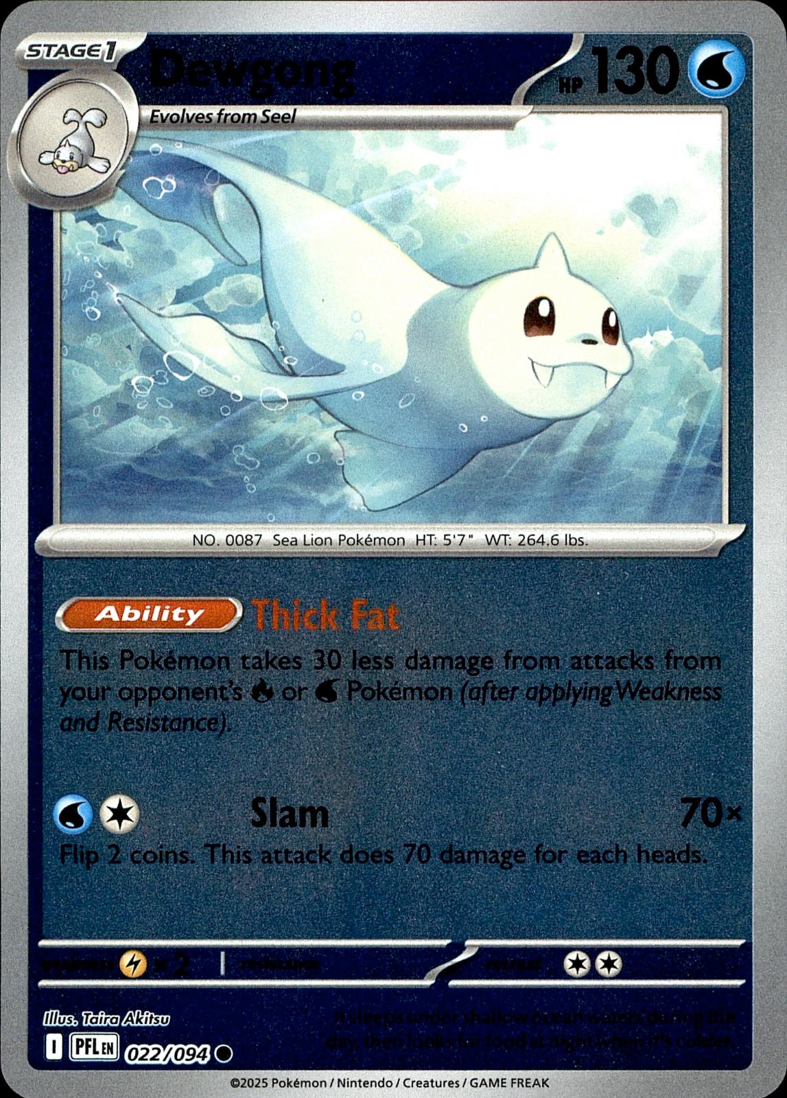 POKEMON DEWGONG 022 PHANTASMAL FLAMES 094  REVERSE HOLO LP