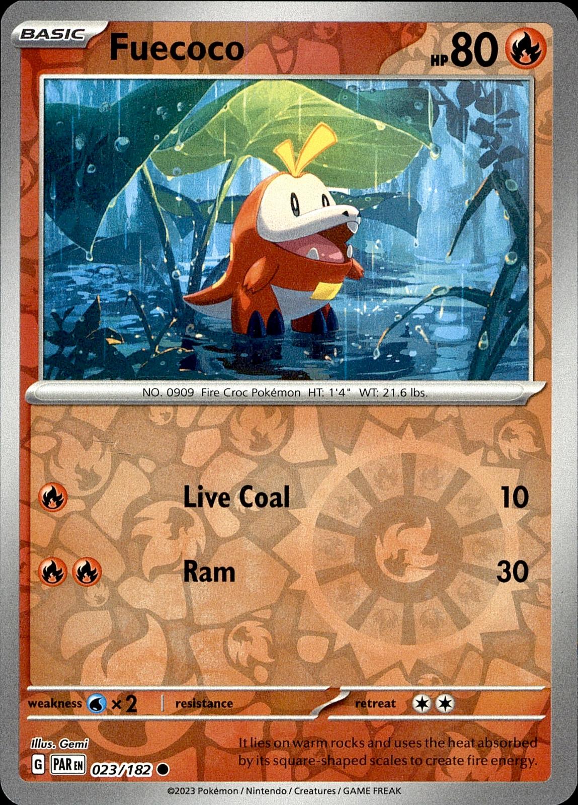 POKEMON FUECOCO 023 PARADOX RIFT 182  REVERSE HOLO LP
