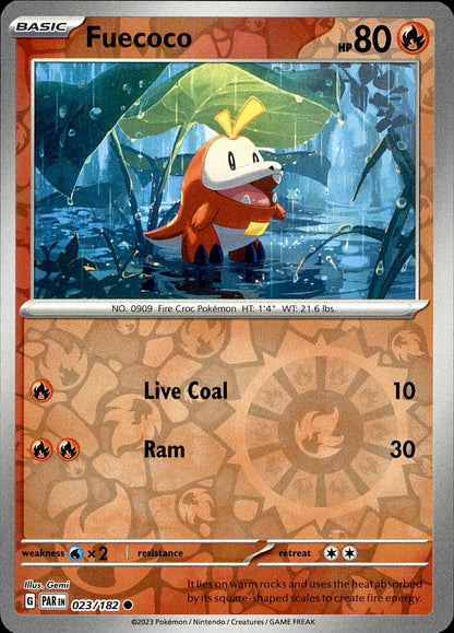 POKEMON FUECOCO 023 PARADOX RIFT 182  REVERSE HOLO LP