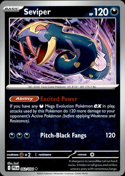 POKEMON SEVIPER 062 PHANTASMAL FLAMES 094  REVERSE HOLO LP