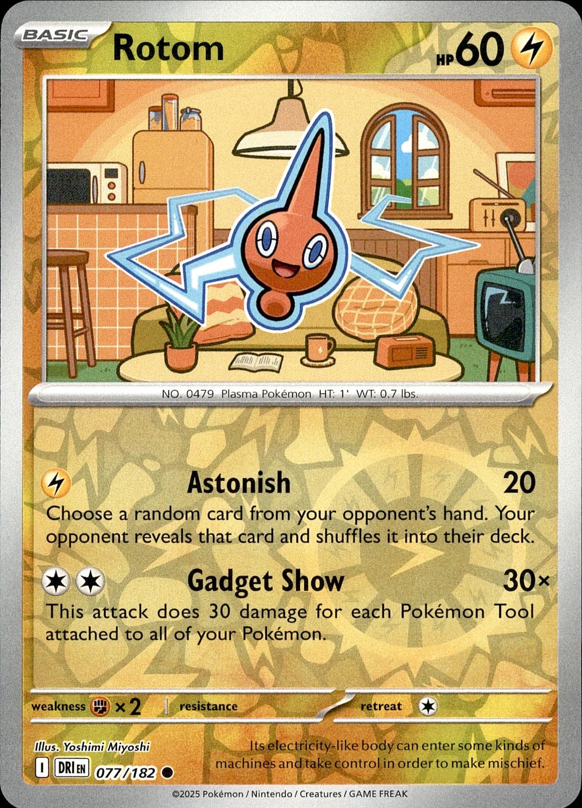 POKEMON ROTOM 077 DESTINED RIVALS 182  REVERSE HOLO LP