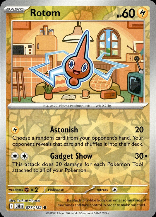 POKEMON ROTOM 077 DESTINED RIVALS 182  REVERSE HOLO LP