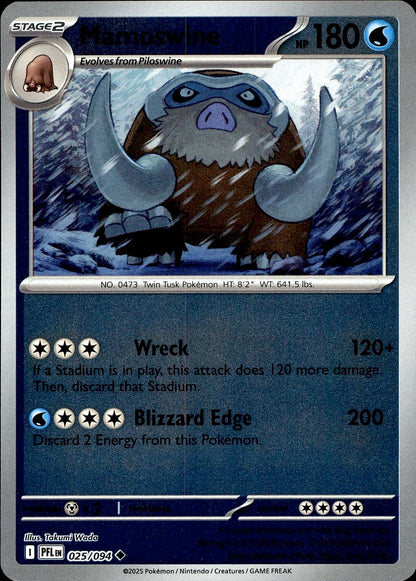POKEMON MAMOSWINE 025 PHANTASMAL FLAMES 094  REVERSE HOLO LP