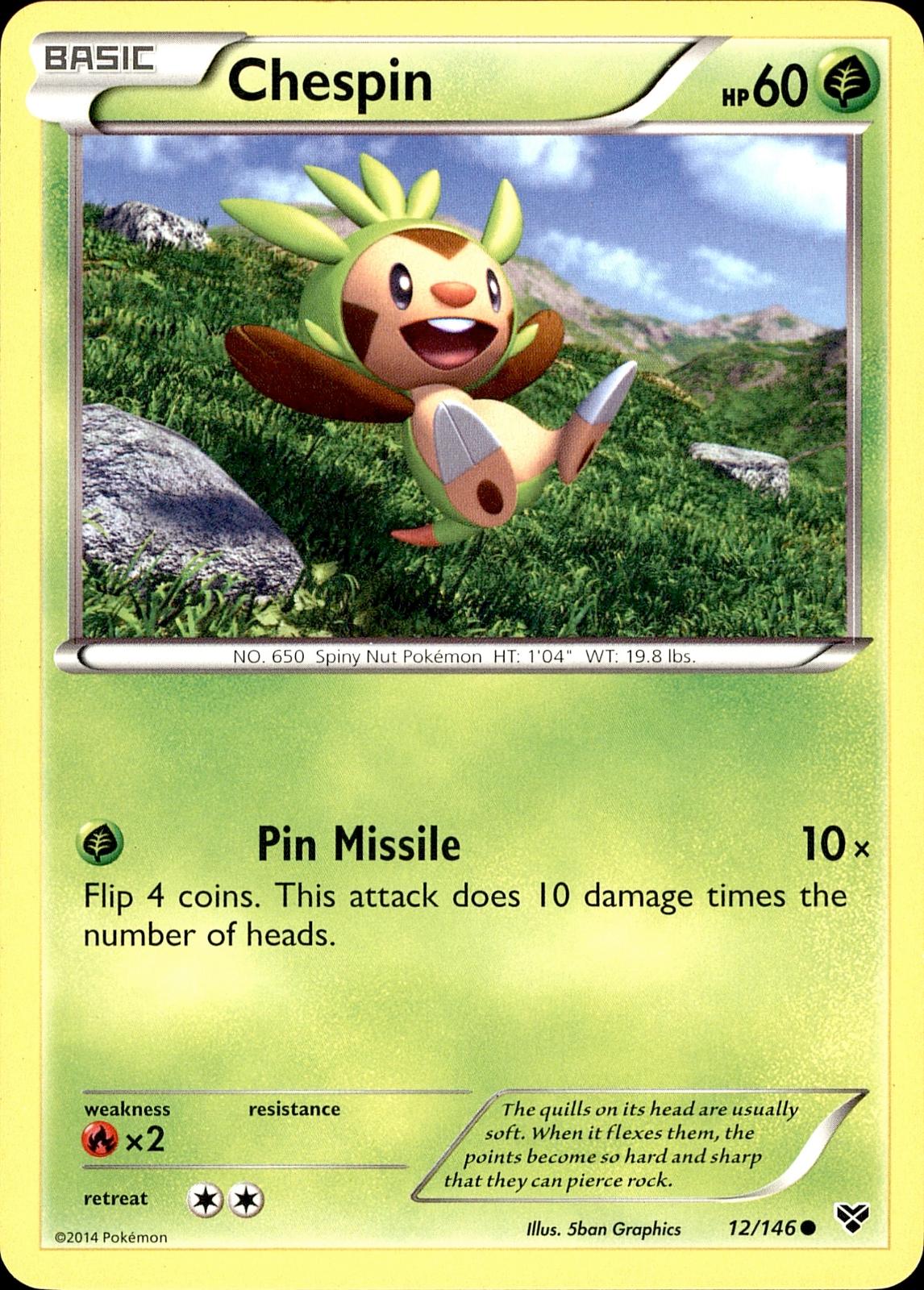 POKEMON CHESPIN 12 XY 146  LP