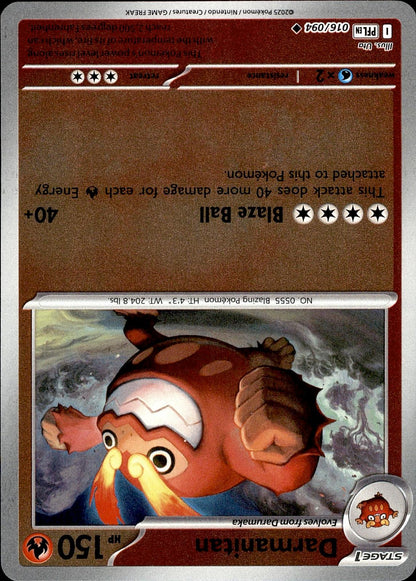 POKEMON DARMANITAN 016 PHANTASMAL FLAMES 094  REVERSE HOLO LP