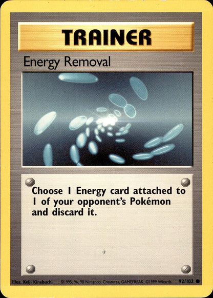 POKEMON ENERGY REMOVAL 92 BASE SET Unlimited 102  LP