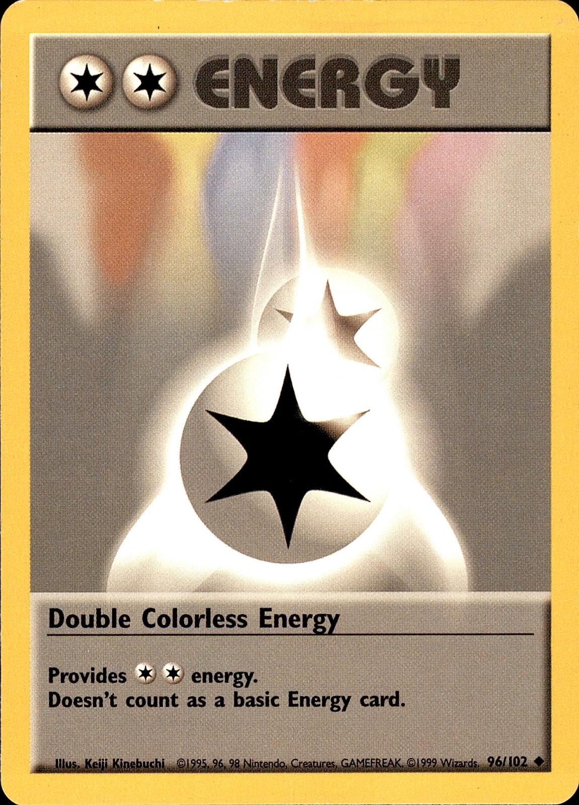 POKEMON DOUBLE COLORLESS ENERGY 96 BASE SET Unlimited 102  LP