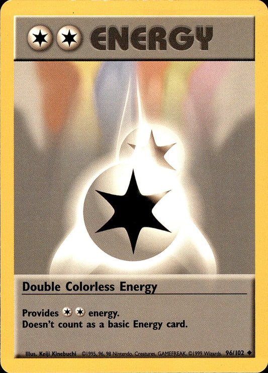 POKEMON DOUBLE COLORLESS ENERGY 96 BASE SET Unlimited 102  LP