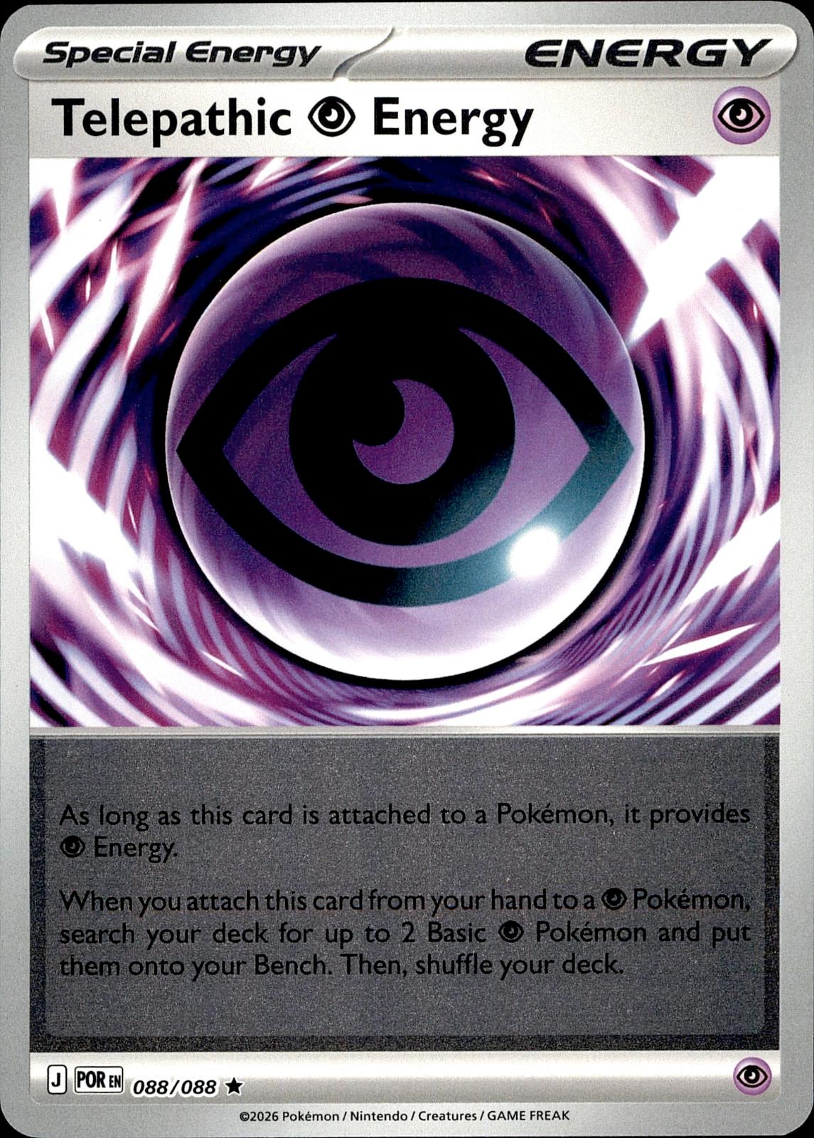 POKEMON TELEPATHIC PSYCHIC ENERGY 088/088 PERFECT ORDER  REVERSE HOLO LP