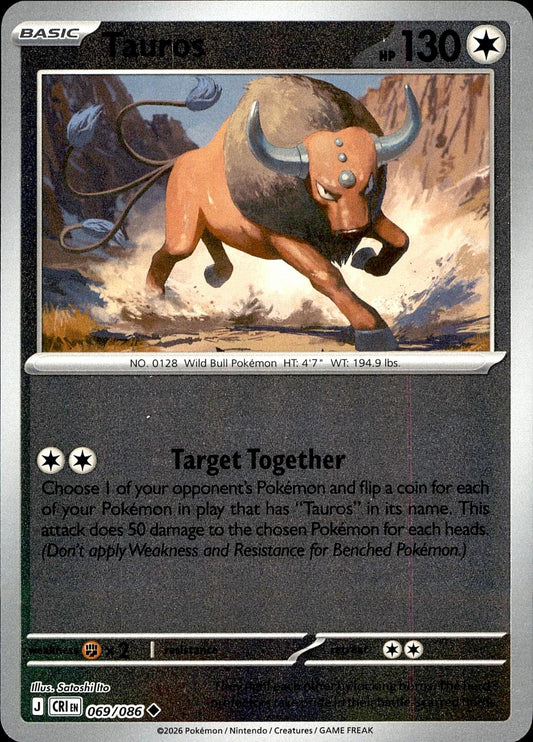 POKEMON TAUROS 069/086 CHAOS RISING  REVERSE HOLO LP