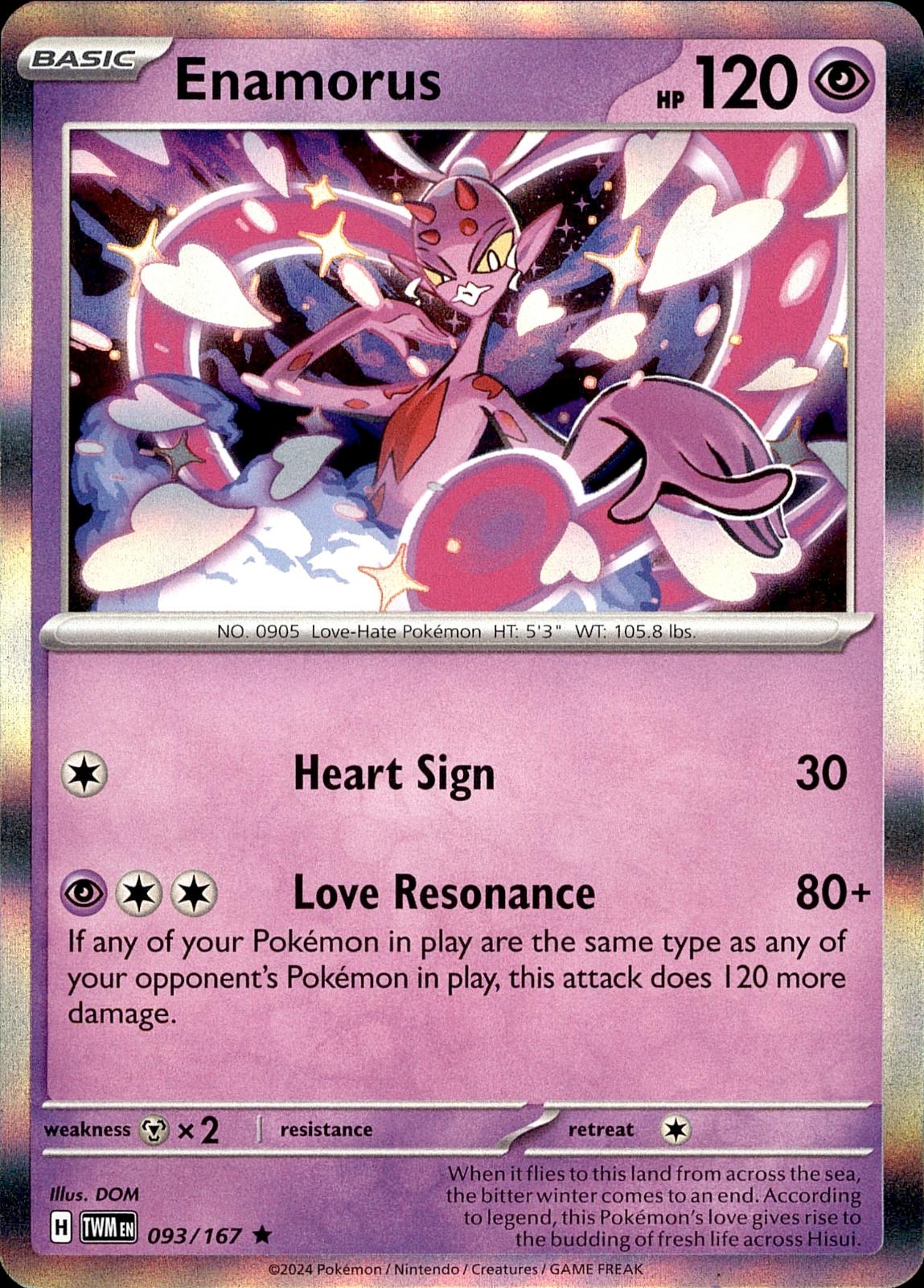 POKEMON ENAMORUS 093 TWILIGHT MASQUERADE 167  HOLO LP