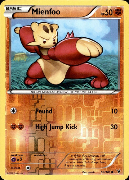 POKEMON MIENFOO 69 NOBLE VICTORIES 101  REVERSE HOLO LP