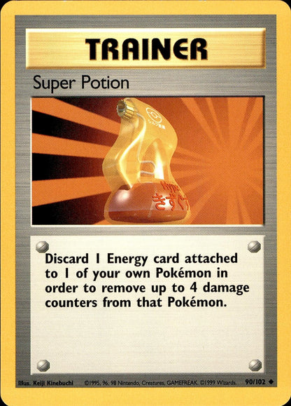 POKEMON SUPER POTION 90 BASE SET Unlimited 102  LP
