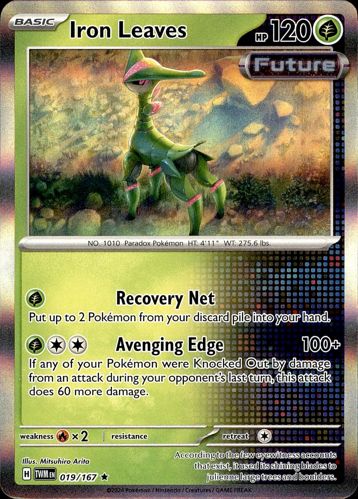 POKEMON IRON LEAVES 019 TWILIGHT MASQUERADE 167  REVERSE HOLO LP