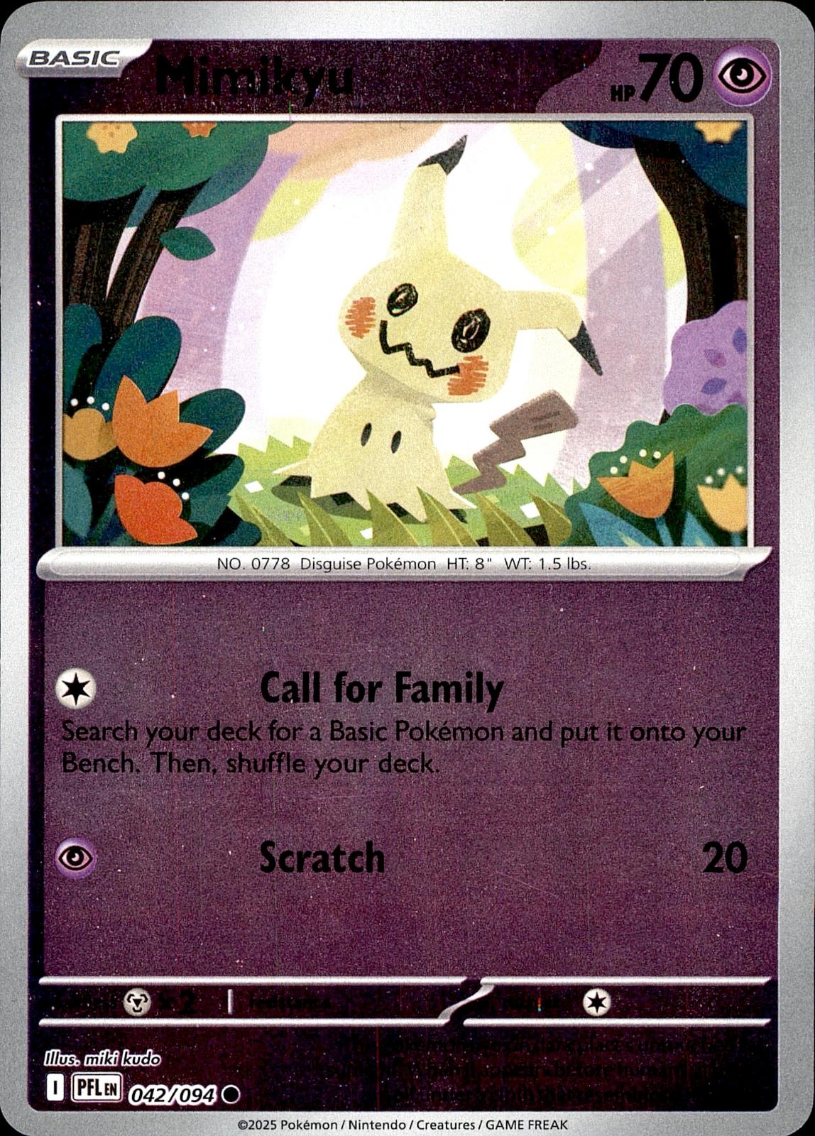 POKEMON MIMIKYU 042 PHANTASMAL FLAMES 094  REVERSE HOLO LP