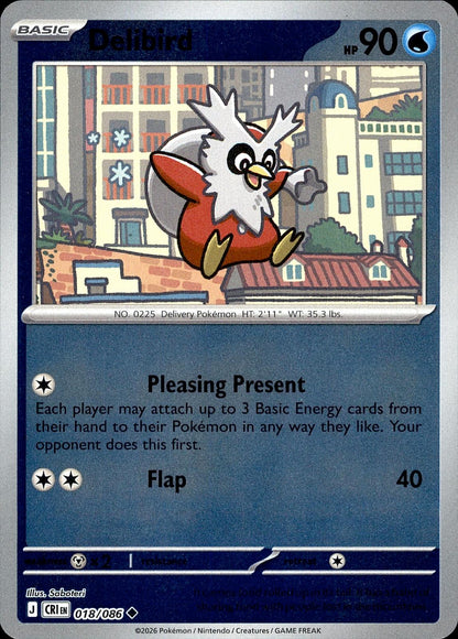 POKEMON DELIBIRD 018/086 CHAOS RISING  REVERSE HOLO LP